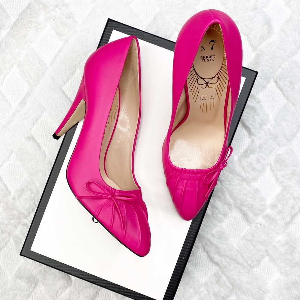 GUCCI ruched with bow leather pumps - New in Box